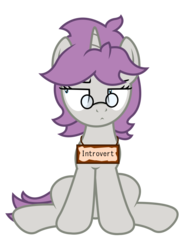 Size: 713x943 | Tagged: safe, artist:darkstorm619, derpibooru exclusive, oc, oc only, oc:snappy edit, pony, unicorn, 2019 community collab, derpibooru community collaboration, :<, annoyed, aside glance, female, frown, glare, glasses, lidded eyes, looking away, mare, sign, simple background, sitting, solo, transparent background, wide eyes
