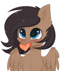 Size: 2673x2895 | Tagged: safe, artist:pesty_skillengton, oc, oc:quillwright, pegasus, pony, cute, fallout equestria: of shadows, female, heart, heart eyes, high res, simple background, white background, wingding eyes, ych result