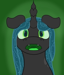 Size: 1200x1400 | Tagged: source needed, safe, artist:krumpcakes, queen chrysalis, changeling, changeling queen, g4, female, looking at you, open mouth, solo