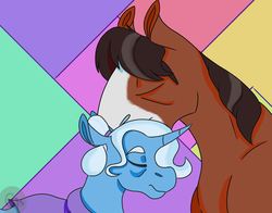 Size: 1400x1100 | Tagged: safe, artist:bbwolf13, trixie, trouble shoes, earth pony, pony, g4, crack shipping, female, male, shipping, straight, troubletrix