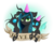 Size: 1280x1047 | Tagged: safe, artist:muffinkarton, queen chrysalis, changeling, changeling queen, pony, g4, bust, changelings in the comments, cute, cutealis, cuteling, female, gradient background, hat, hive, party hat, queen chrysalis is not amused, signature, text, trio, unamused