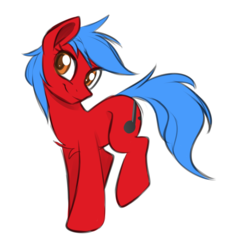 Size: 3054x3006 | Tagged: safe, artist:scarlet-spectrum, oc, oc:firewolfy, earth pony, pony, colored sketch, high res, looking at you, male, simple background, smiling, stallion