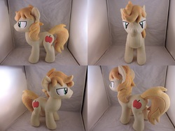 Size: 1597x1199 | Tagged: safe, artist:little-broy-peep, braeburn, earth pony, pony, g4, irl, male, missing accessory, photo, plushie, solo, stallion