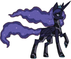 Size: 1280x1067 | Tagged: safe, artist:raptor007, princess luna, alicorn, pony, g4, armor, cyberpunk, female, simple background, solo, transparent background