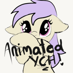 Size: 548x548 | Tagged: safe, artist:lannielona, pony, advertisement, animated, barely animated, caption, commission, crossed arms, eye shimmer, gif, gif with captions, looking at you, shy, simple background, sketch, solo, white background, your character here