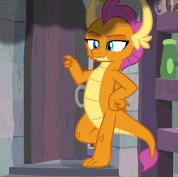 Size: 543x540 | Tagged: safe, edit, edited screencap, screencap, smolder, dragon, g4, molt down, animated, cropped, door, dragoness, female, gif, out of context, smoke, solo, this will end in rape