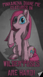 Size: 4320x7680 | Tagged: safe, artist:littlepony115, pinkie pie, earth pony, pony, g4, absurd resolution, cheek fluff, chest fluff, ear fluff, female, fluffy, leg fluff, mare, old timey, pinkamena diane pie, poster, solo