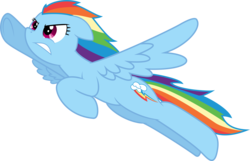 Size: 4839x3110 | Tagged: safe, artist:thisismyvectorin, rainbow dash, pegasus, pony, g4, female, flying, simple background, solo, transparent background, vector