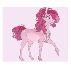 Size: 1280x1192 | Tagged: safe, artist:dementra369, pinkie pie, earth pony, horse, pony, g4, alternate universe, female, mare, raised hoof, solo, wristband