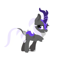 Size: 2500x2000 | Tagged: safe, artist:sugarstraw, derpibooru exclusive, oc, oc only, oc:silvernight, kirin, bow, cloven hooves, female, high res, hooves, kirin-ified, leonine tail, lineless, looking sideways, mare, purple eyes, simple background, solo, species swap, tail bow, transparent background
