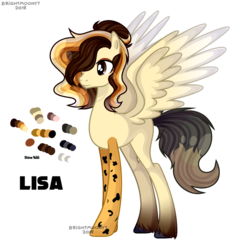 Size: 1280x1336 | Tagged: safe, artist:jxst-roch, oc, oc only, oc:lisa (brightmoonyt), hybrid, female, interspecies offspring, offspring, parent:discord, parent:princess celestia, parents:dislestia, reference sheet, solo