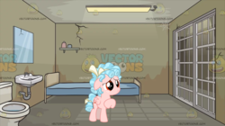 Size: 1513x845 | Tagged: safe, artist:jawsandgumballfan24, artist:shootingstarsentry, edit, cozy glow, pegasus, pony, g4, bed, cozybuse, female, filly, foal, jail, jail cell, mirror, obtrusive watermark, sad, sink, solo, toilet, watermark