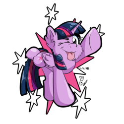 Size: 1600x1600 | Tagged: safe, artist:viejillox64art, twilight sparkle, alicorn, pony, g4, cheek fluff, do the sparkle, ear fluff, female, fluffy, mare, simple background, solo, sticker, tongue out, transparent background, twilight sparkle (alicorn)