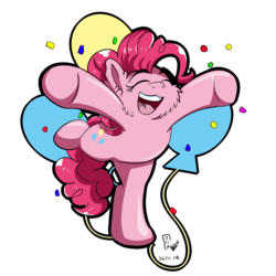 Size: 2000x2000 | Tagged: safe, artist:viejillox64art, pinkie pie, earth pony, pony, g4, female, fluffy, high res, solo, sticker