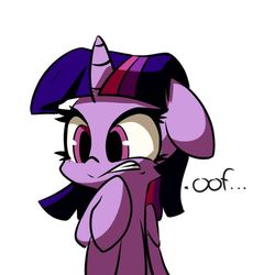 Size: 564x564 | Tagged: safe, artist:luxaestas, twilight sparkle, alicorn, pony, g4, cute, female, floppy ears, oof, reaction image, simple background, solo, twiabetes, twilight sparkle (alicorn), white background