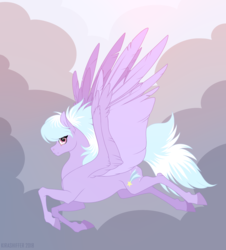 Size: 1240x1370 | Tagged: safe, artist:dementra369, cloudchaser, pegasus, pony, g4, cloud, cloudy, female, flying, mare, realistic horse legs, solo