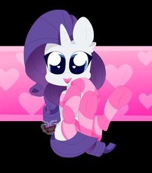 Size: 3610x4096 | Tagged: safe, artist:kittyrosie, rarity, pony, unicorn, g4, clothes, cute, female, heart eyes, mare, raribetes, socks, solo, striped socks, wingding eyes