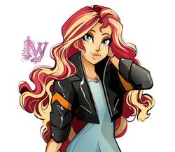 Size: 1080x941 | Tagged: safe, artist:princeivythefirst, sunset shimmer, equestria girls, g4, beautiful, clothes, female, geode of empathy, instagram, jacket, leather jacket, looking at you, magical geodes, solo