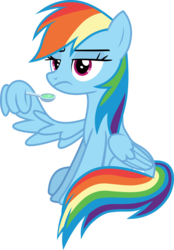 Size: 2793x4016 | Tagged: safe, artist:frownfactory, rainbow dash, pony, g4, my little pony best gift ever, .svg available, female, food, frown, mare, pudding, simple background, solo, spoon, svg, transparent background, unimpressed, vector, wing hands, wings
