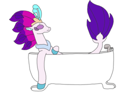 Size: 2048x1536 | Tagged: safe, artist:supahdonarudo, queen novo, pony, seapony (g4), series:novoember, g4, my little pony: the movie, bathtub, claw foot bathtub, relaxing, simple background, transparent background
