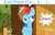 Size: 1440x924 | Tagged: safe, edit, edited screencap, editor:leonidus, screencap, rainbow dash, g4, the washouts (episode), apple, apple tree, clubhouse, comic, crossed hooves, crusaders clubhouse, food, outdoors, prank, screencap comic, smiling, smirk, text, tree, treehouse