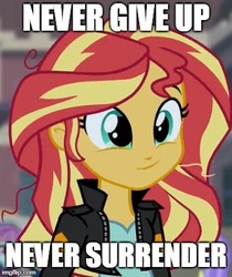 Size: 348x415 | Tagged: safe, edit, edited screencap, screencap, sunset shimmer, equestria girls, g4, my little pony equestria girls: friendship games, cropped, cute, female, galaxy quest, heartwarming, positive message, shimmerbetes, solo