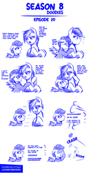 Size: 643x1222 | Tagged: safe, artist:jcosneverexisted, rainbow dash, scootaloo, pony, season 8 doodles, g4, the washouts (episode), bart the daredevil, blue, bound wings, clothes, comic, comic strip, crying, dialogue, duo, facehoof, female, filly, looking at each other, male, mare, mlp:fim doodles, monochrome, offscreen character, parody, patreon, rainbow crash, sad, scooter, siblings, sisters, sketch, surprised, the simpsons, this will end in pain, uniform, washouts uniform