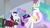 Size: 1920x1080 | Tagged: safe, screencap, chancellor neighsay, princess celestia, twilight sparkle, alicorn, pony, unicorn, g4, school raze, cute, cutelestia, discovery family logo, hoof shoes, laughing, neighsaybetes, reaction image, twilight sparkle (alicorn), when he smiles