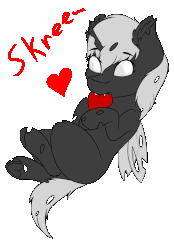 Size: 834x1197 | Tagged: safe, oc, oc only, oc:silver lies, changeling, :t, animated, changeling feeding, changeling oc, cute, cuteling, ear fluff, eeee, fangs, female, floating, gif, heart, leg fluff, looking at you, nom, simple background, skree, smiling, solo, text, tilde, transparent background, underhoof, white changeling