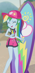 Size: 334x696 | Tagged: safe, screencap, rainbow dash, blue crushed, equestria girls, g4, my little pony equestria girls: better together, clothes, cropped, cute, dashabetes, female, geode of super speed, magical geodes, solo, swimsuit