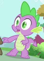 Size: 427x585 | Tagged: safe, screencap, spike, dragon, g4, inspiration manifestation, season 4, claws, cropped, male, solo, tail