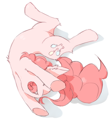 Size: 1899x2072 | Tagged: dead source, safe, artist:猫可可, pinkie pie, earth pony, pony, g4, backbend, behaving like a cat, cute, diapinkes, eyes closed, female, flexible, mare, open mouth, simple background, sleeping, solo, stretching, weapons-grade cute, white background, yawn