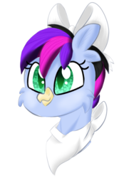 Size: 867x1200 | Tagged: safe, artist:songheartva, oc, oc only, oc:bella, griffon, bust, female, portrait, simple background, solo, transparent background