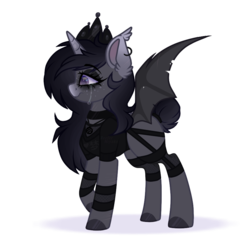 Size: 900x900 | Tagged: safe, artist:_spacemonkeyz_, oc, oc only, oc:sorrowful sin, alicorn, bat pony, bat pony alicorn, pony, female, mare, simple background, solo, transparent background