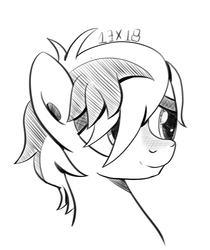 Size: 1044x1242 | Tagged: safe, artist:dsana, sandbar, earth pony, pony, g4, bust, ink drawing, inktober, male, monochrome, simple background, sketch, smiling, solo, teenager, traditional art, white background