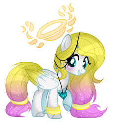 Size: 1024x1091 | Tagged: safe, artist:mintoria, oc, oc only, oc:angel light, pegasus, pony, female, mare, simple background, solo, transparent background