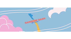 Size: 2890x1576 | Tagged: safe, rainbow dash, pony, g4, blue, flat colors, flying