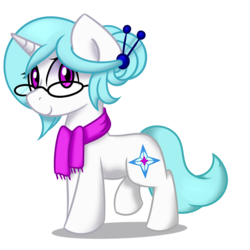 Size: 1500x1500 | Tagged: safe, artist:daromius, oc, oc only, oc:snow star, pony, unicorn, clothes, female, glasses, mare, scarf, simple background, solo, transparent background