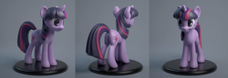 Size: 2400x830 | Tagged: safe, artist:hashbro, twilight sparkle, pony, unicorn, g4, 3d, prototype, render, unicorn twilight