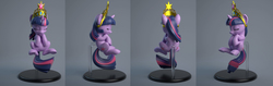 Size: 2943x933 | Tagged: safe, artist:hashbro, twilight sparkle, pony, unicorn, g4, 3d, big crown thingy, element of magic, female, jewelry, prototype, regalia, render, solo, unicorn twilight