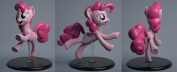 Size: 2229x913 | Tagged: safe, artist:hashbro, pinkie pie, earth pony, pony, g4, 3d, female, prototype, render, solo