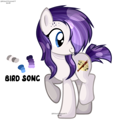 Size: 1280x1352 | Tagged: safe, artist:jxst-roch, oc, oc only, oc:bird song, earth pony, pony, female, mare, offspring, parent:coloratura, parent:limelight, simple background, solo, transparent background