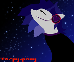Size: 844x714 | Tagged: safe, artist:torpy-ponius, oc, oc only, oc:sky the galaxy wolf, pony, avengers, black shirt, body, ear, eyes closed, hair, headphones, male, night, nose, photoshop, ponytownslobs, silhouette, sky, solo, spider-man, stars