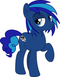 Size: 3670x4686 | Tagged: safe, artist:cyanlightning, oc, oc only, oc:cobalt fossil, earth pony, pony, 2019 community collab, derpibooru community collaboration, g4, .svg available, absurd resolution, chest fluff, ear fluff, lidded eyes, male, simple background, solo, stallion, transparent background, vector