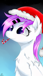 Size: 2160x3840 | Tagged: safe, artist:dashy21, oc, oc only, oc:dashy21, pony, candy, candy cane, christmas, food, hat, high res, holiday, santa hat