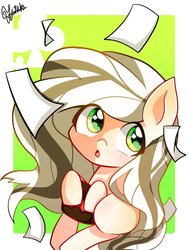 Size: 900x1200 | Tagged: safe, artist:yuyutsuka_0130, oc, oc only, earth pony, pony, female, mare, paper, solo