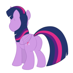 Size: 1200x1200 | Tagged: safe, artist:scobionicle99, twilight sparkle, alicorn, pony, g4, butt, female, plot, rear view, simple background, solo, twibutt, twilight sparkle (alicorn), white background