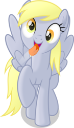 Size: 3500x6025 | Tagged: safe, artist:negatif22, artist:umbra-neko, derpy hooves, pegasus, pony, g4, cute, female, fourth wall, licking, mare, movie accurate, solo, tongue out, vector
