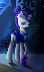 Size: 676x1088 | Tagged: safe, artist:bastet-catmew, rarity, pony, g4, alternate timeline, female, night maid rarity, nightmare takeover timeline, solo