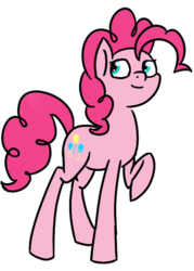 Size: 652x913 | Tagged: safe, artist:vbronny, pinkie pie, earth pony, pony, g4, cutie mark, female, hooves, mare, raised hoof, simple background, smiling, solo, white background